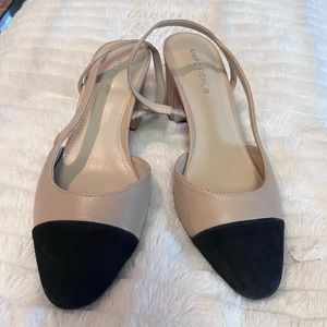 Marc Fisher Beige and Black Heels